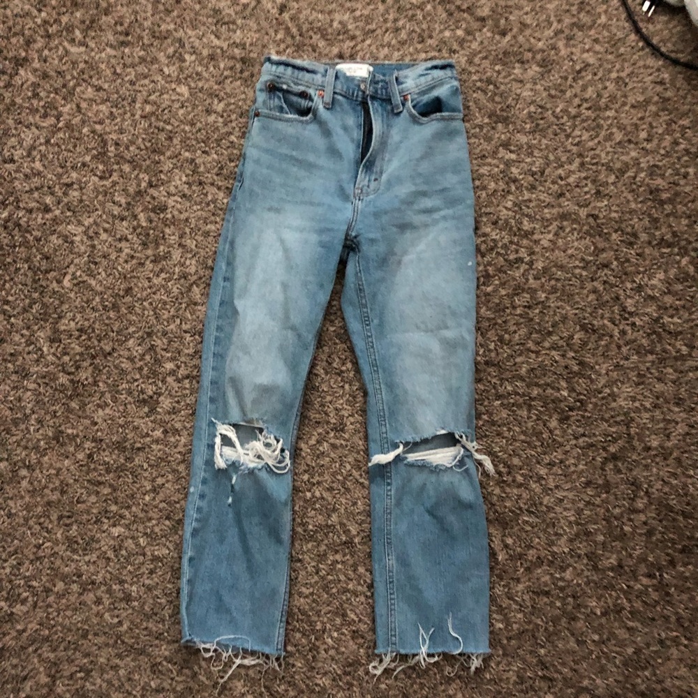 Abercrombie Ankle Straight Ultra High Rise Jeans